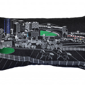 24" Black Lexington Nighttime Skyline Lumbar Decorative Pillow
