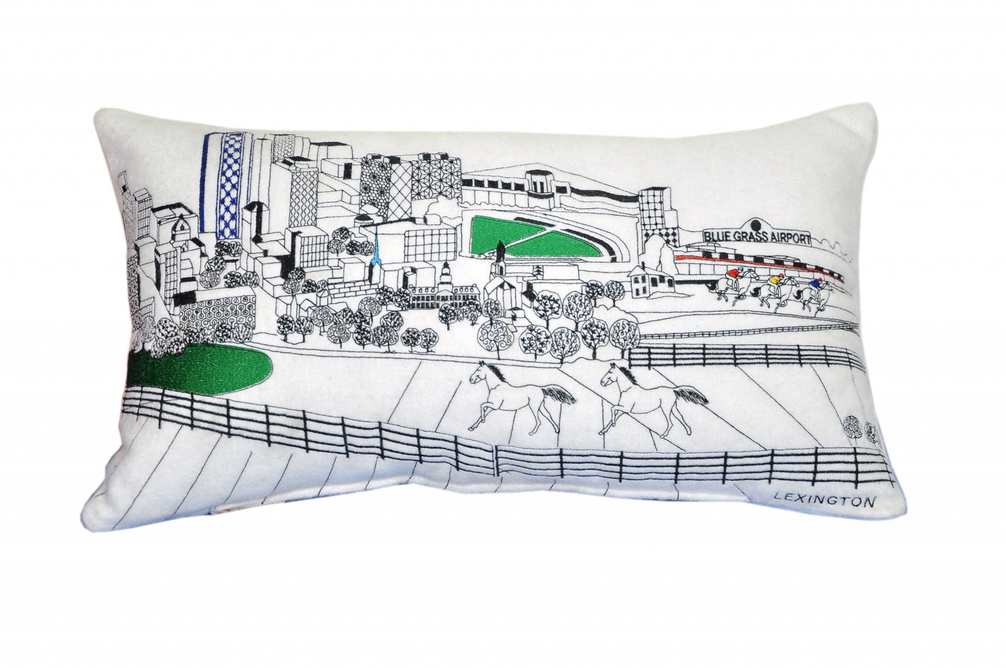 24 英寸白色列剋星敦日光天際線腰枕裝飾枕頭