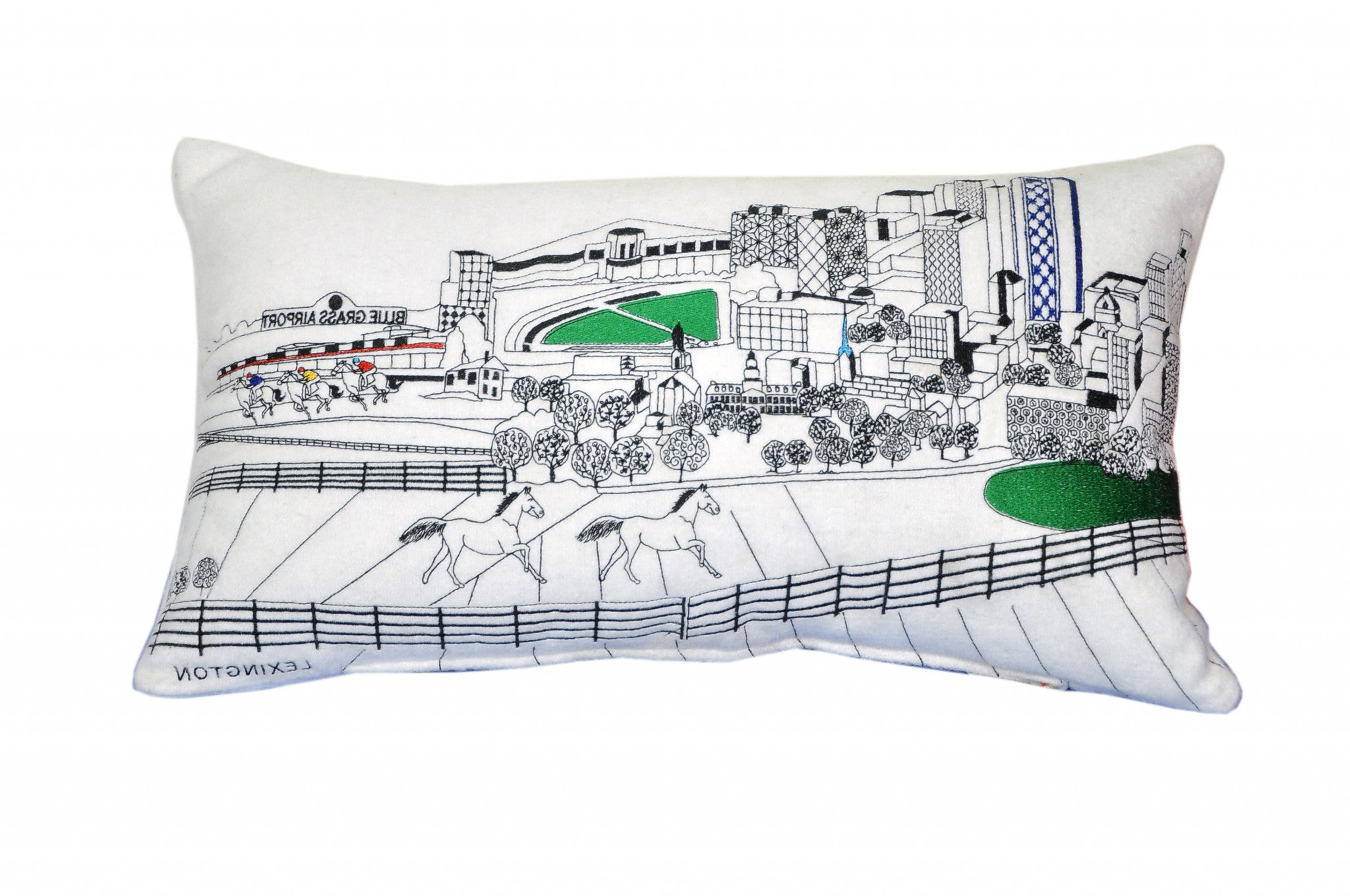 24 英寸白色列剋星敦日光天際線腰枕裝飾枕頭