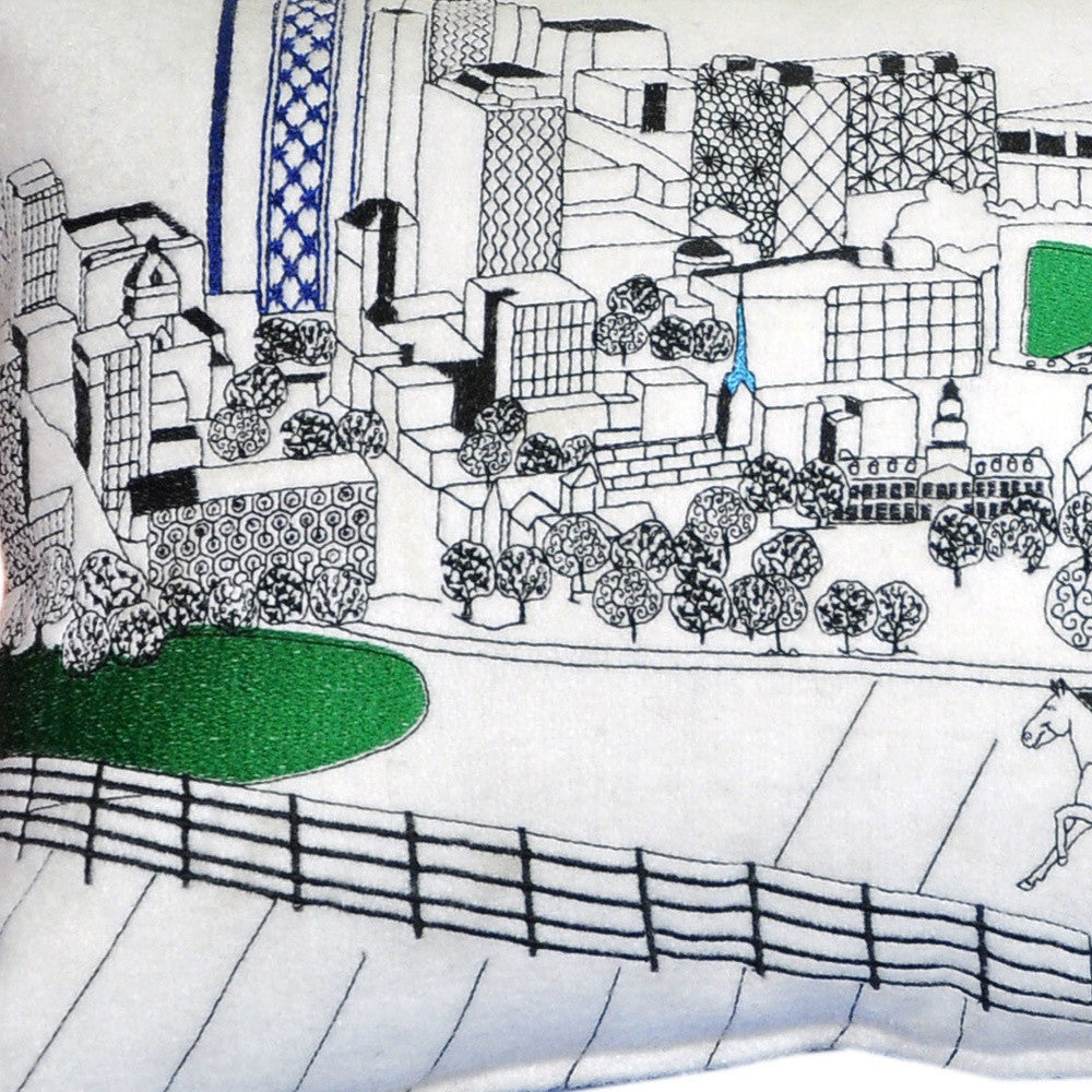 24 英寸白色列剋星敦日光天際線腰枕裝飾枕頭