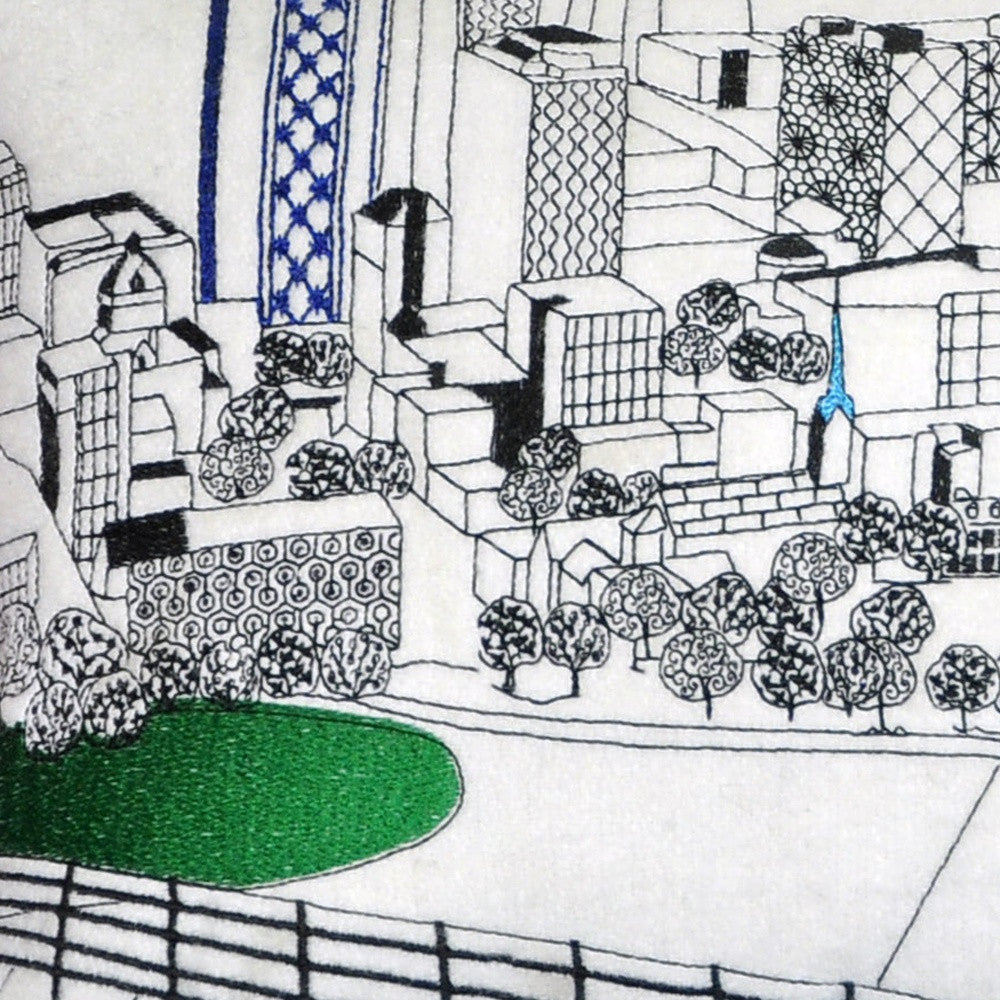 24 英寸白色列剋星敦日光天際線腰枕裝飾枕頭