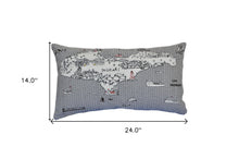 24 英寸白色密歇根上半島日光天際線腰枕裝飾枕頭