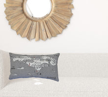 24 英寸白色密歇根上半島日光天際線腰枕裝飾枕頭