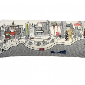 24" White Tulsa Daylight Skyline Lumbar Decorative Pillow