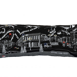 35" Black Aspen Nighttime Skyline Lumbar Decorative Pillow