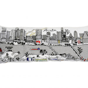 35" White Austin Daylight Skyline Lumbar Decorative Pillow
