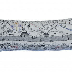 35" White Breckenridge Daylight Skyline Lumbar Decorative Pillow