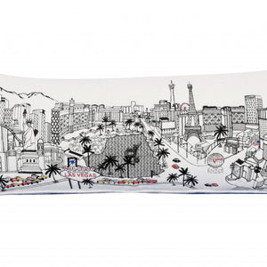 35" White as Vegas Daylight Skyline Lumbar Decorative Pillow