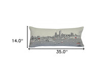Cojín decorativo lumbar Skyline de luz diurna de Milwaukee blanco de 35