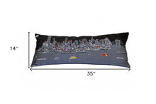 Black and White NYC Night time Skyline Standard Lumbar Decorative Pillow 35