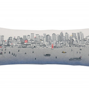 35" White Seattle Daylight Skyline Lumbar Decorative Pillow