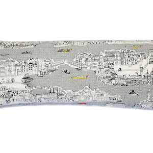 35" White Venice Daylight Skyline Lumbar Decorative Pillow