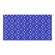 2' X 4' Cobalt Blue And White Geometric Washable Non Skid Area Rug