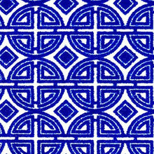 2' X 3' Cobalt Blue And White Geometric Tufted Washable Non Skid Area Rug