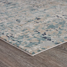 Gray Blue Taupe And Cream Abstract Distressed Stain Resistant Area Rug - 5' x 8'