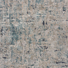 8' X 11' Gray Blue Taupe And Cream Abstract Distressed Stain Resistant Area Rug