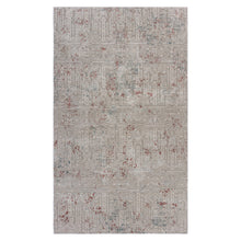8' X 11' Gray Ivory Slate Blue And Wine Red Geometric Stain Resistant Area Rug