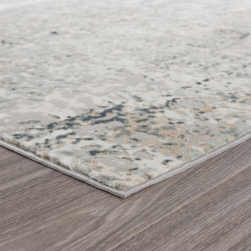 9 X 12' Gray Cream And Taupe Abstract Stain Resistant Area Rug