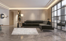 Gray Blue Taupe And Cream Abstract Distressed Stain Resistant Area Rug - 5' x 7'