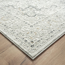 Ivory Gray And Taupe Floral Stain Resistant Area Rug - 2' x 3'