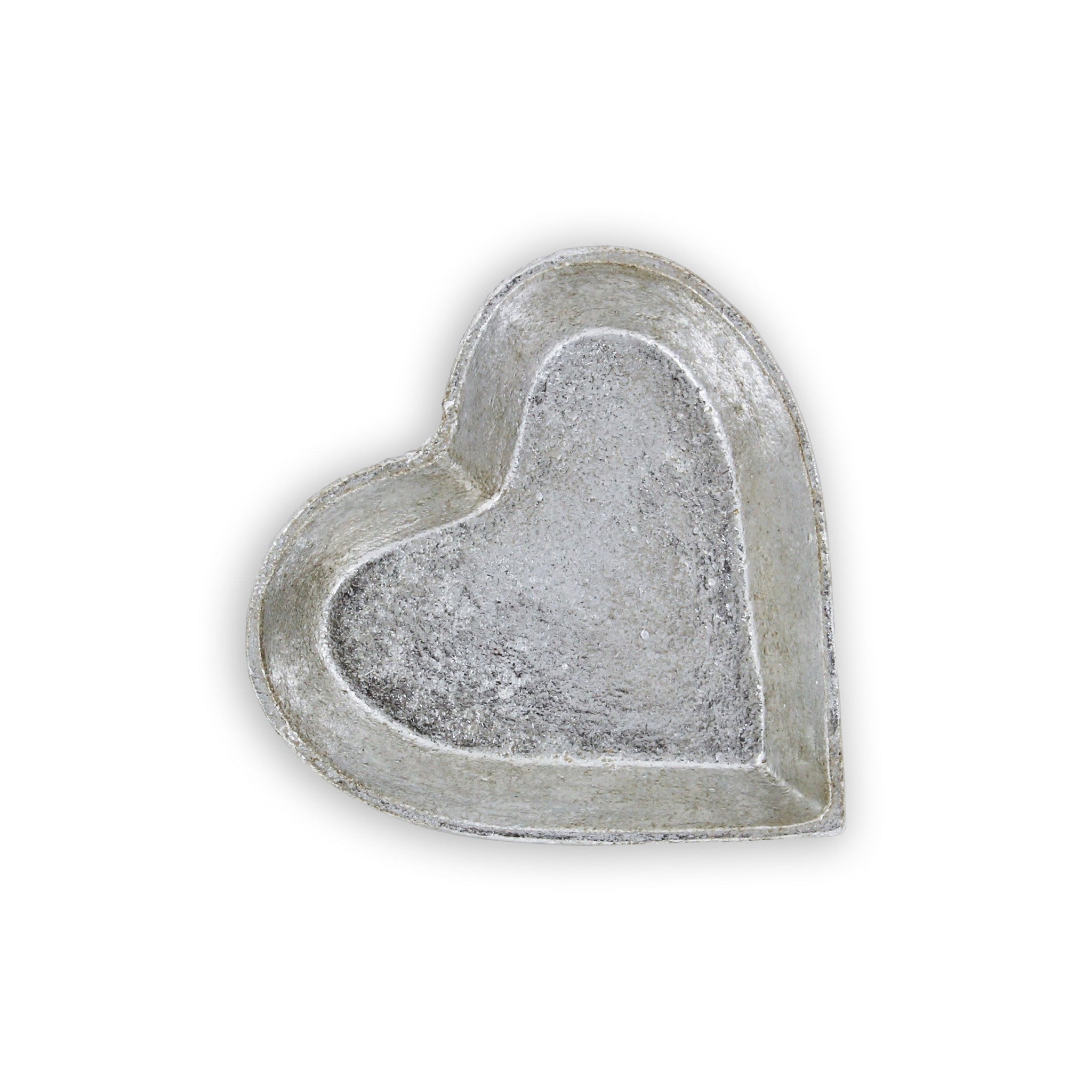 7" Silver Heart Metal Handmade Tray