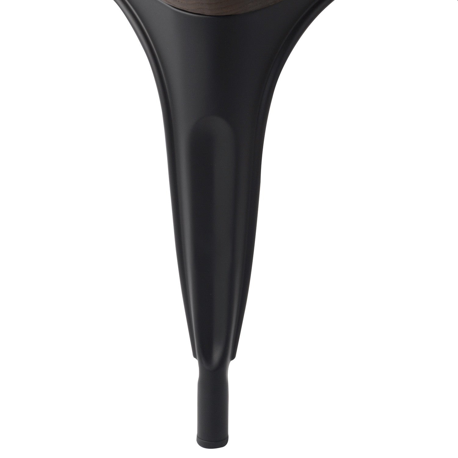 Set Of Two Black and Brown Wood and Metal Slat Back Dining Chairs