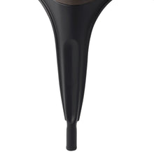 Set Of Two Black and Brown Wood and Metal Slat Back Dining Chairs