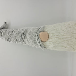 30" Groovy Grey with Pointy Hat Fabric Sitting Gnome Sculpture