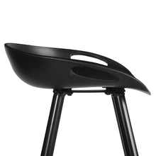 Juego de dos sillas negras de altura de barra con respaldo bajo de 32