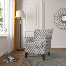 Sillón de diseño Trellis de mezcla de poliéster marrón y crema de 29