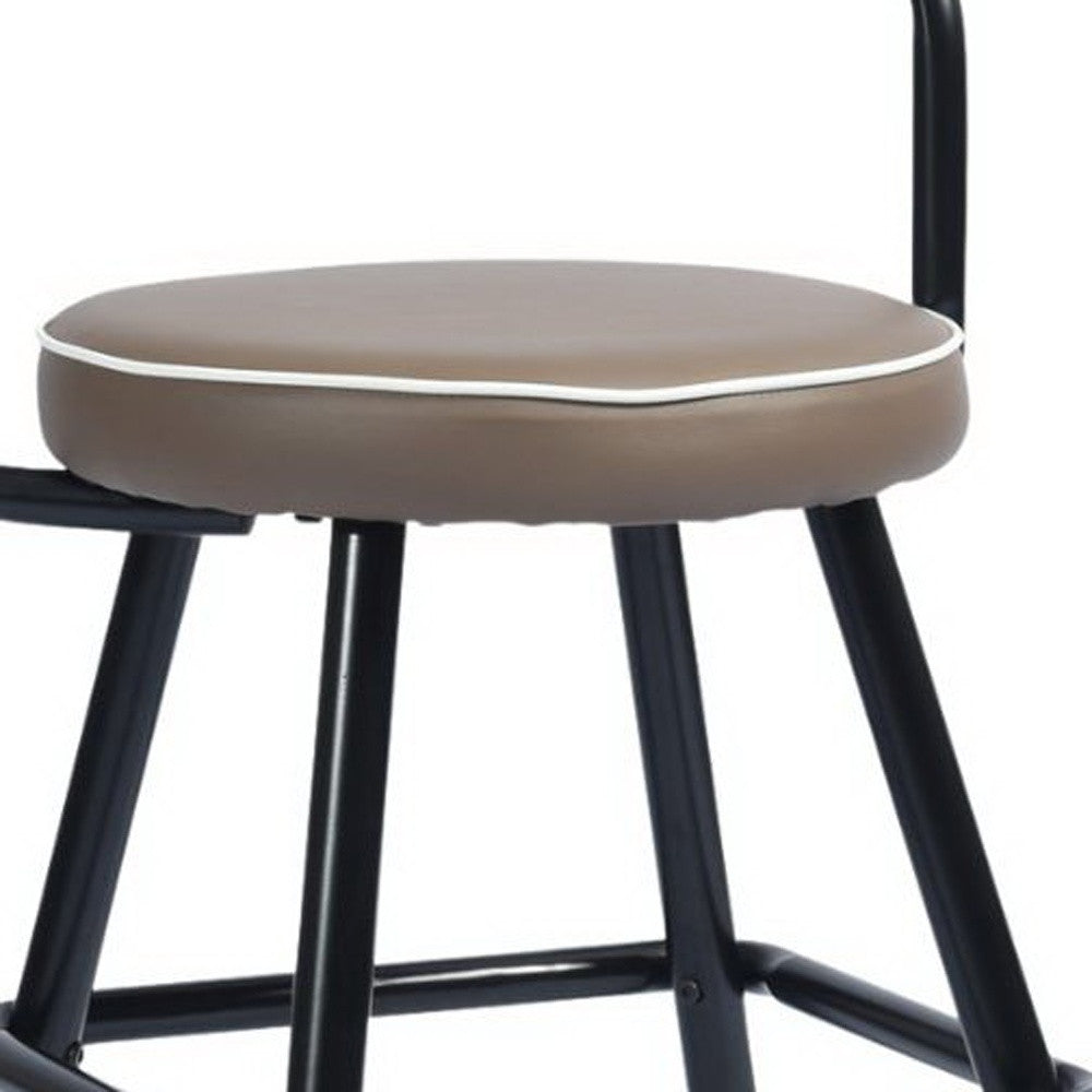 Juego de dos sillas de barra de altura de mostrador sin respaldo negras de 32"