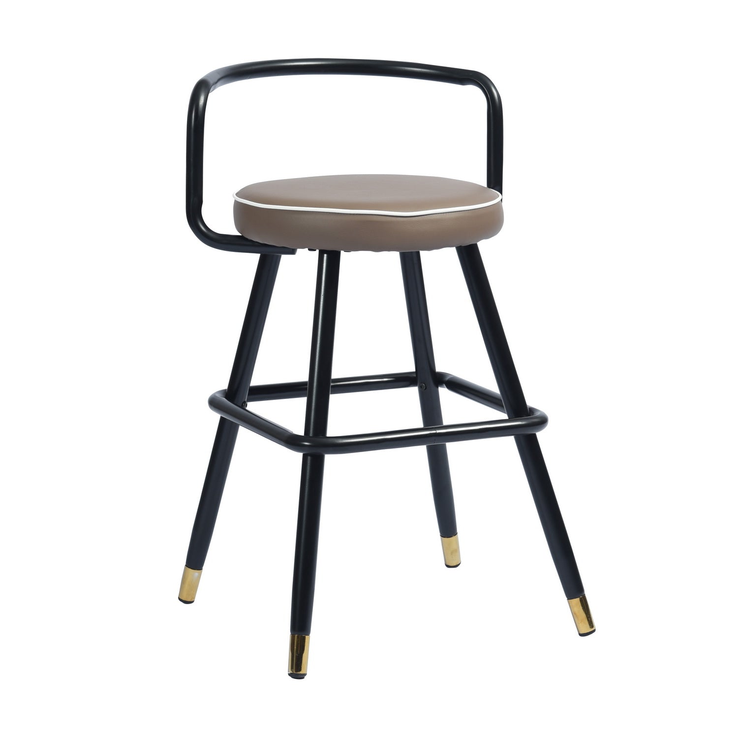 Juego de dos sillas de barra de altura de mostrador sin respaldo negras de 32"