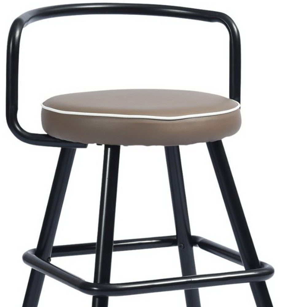 Juego de dos sillas de barra de altura de mostrador sin respaldo negras de 32"