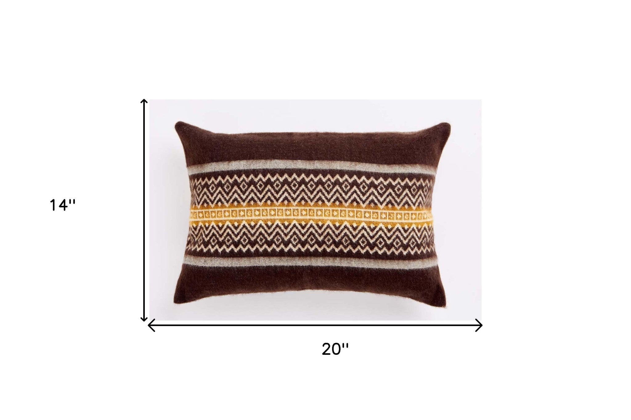 20" X 14" Brown And White Bear Zippered Acrylic Lumbar Pillow Cover