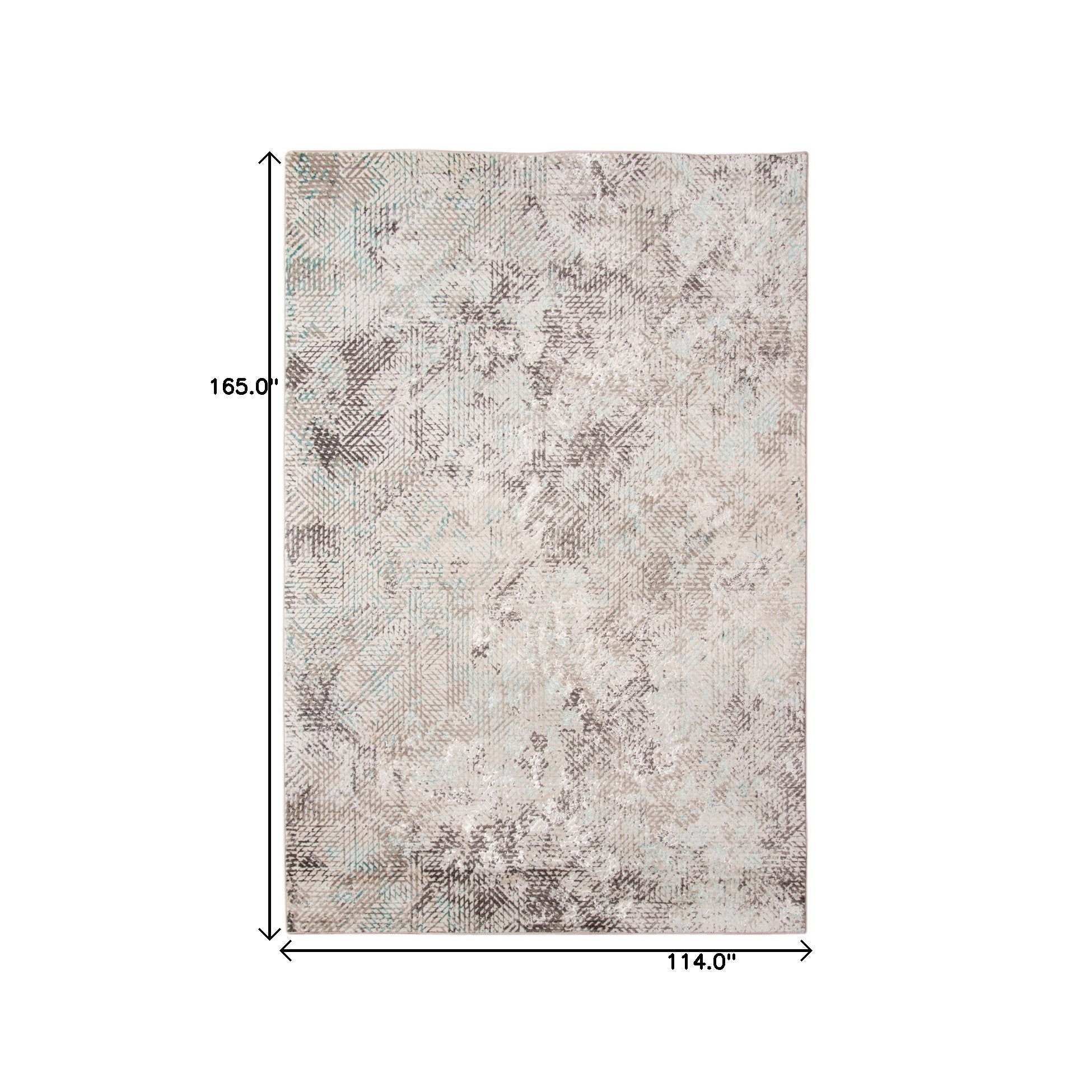 10' X 14' Gray White And Brown Geometric Stain Resistant Area Rug