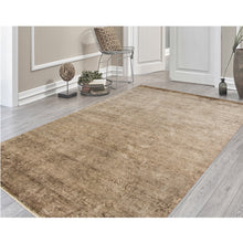 8' X 10' Ombre Brown Distressed Paisley Handmade Area Rug