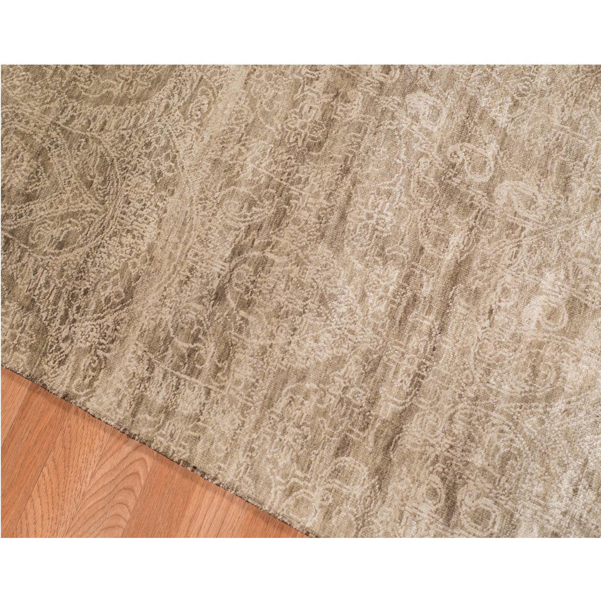 8' X 10' Ombre Brown Distressed Paisley Handmade Area Rug