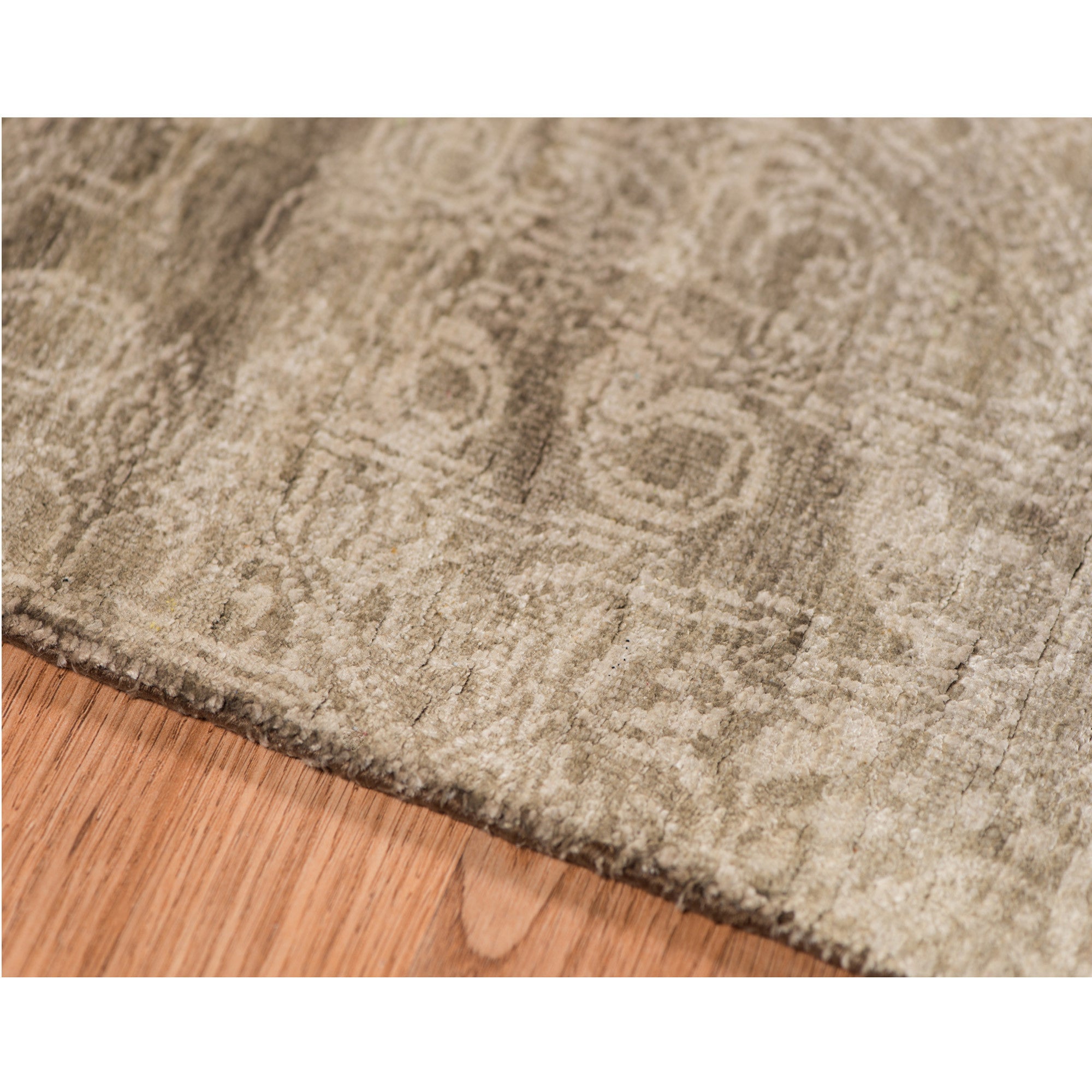 8' X 10' Ombre Brown Distressed Paisley Handmade Area Rug