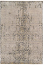 8' X 10' Gray Pearl New Zealand Lambs Wool Damask Distressed Area Rug With Fringe