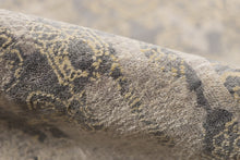 8' X 10' Gray Pearl New Zealand Lambs Wool Damask Distressed Area Rug With Fringe