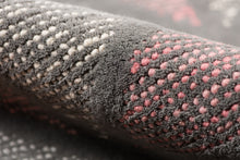 8' X 11' Pink And Gray New Zealand Lambs Wool Geometric Tufted Area Rug