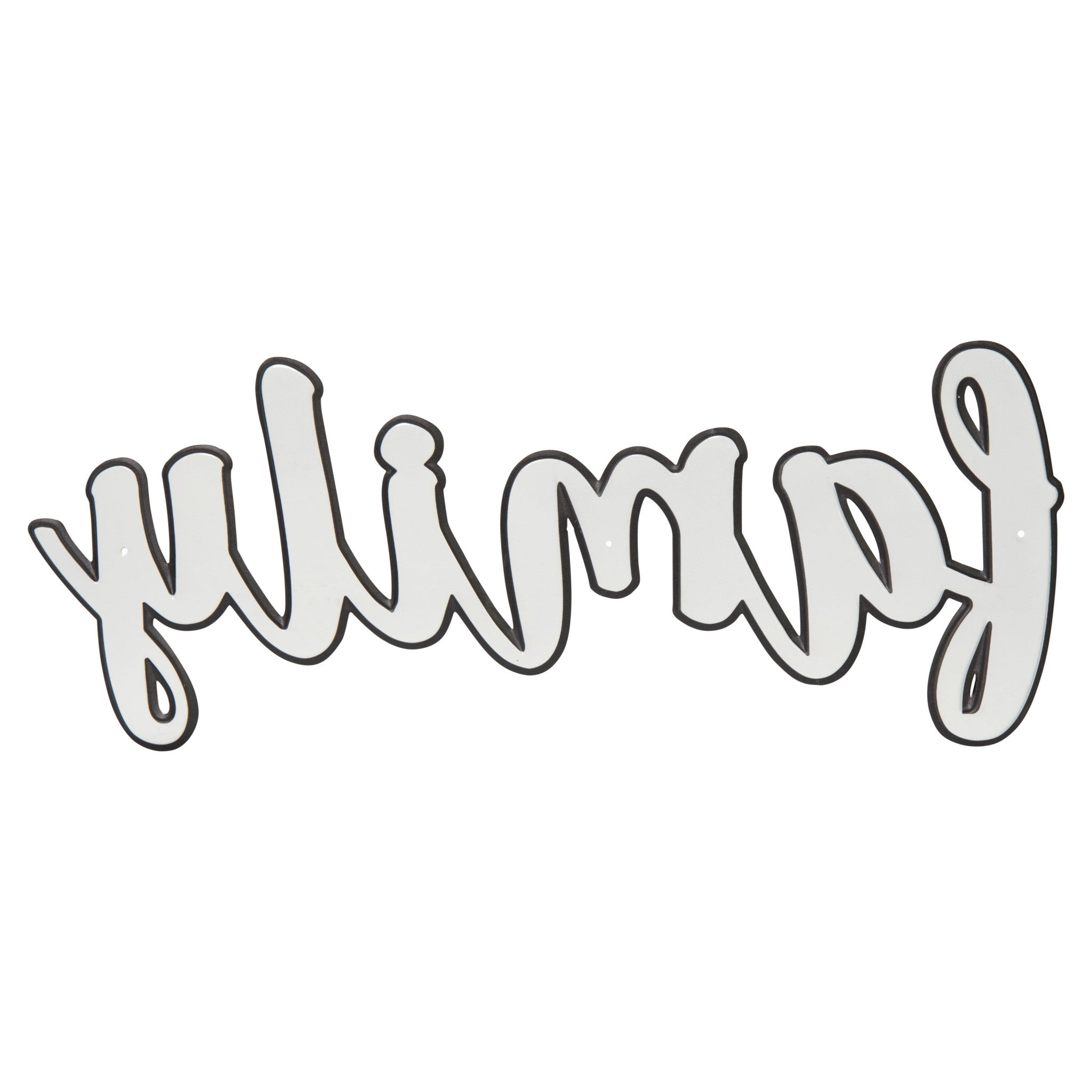 White And Black Metal Family Wall Decor