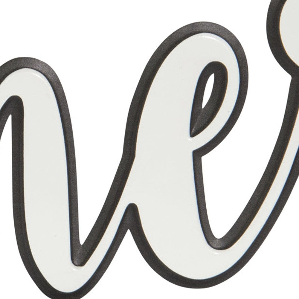 Set Of Two White And Black Metal His and Hers Wall Decor