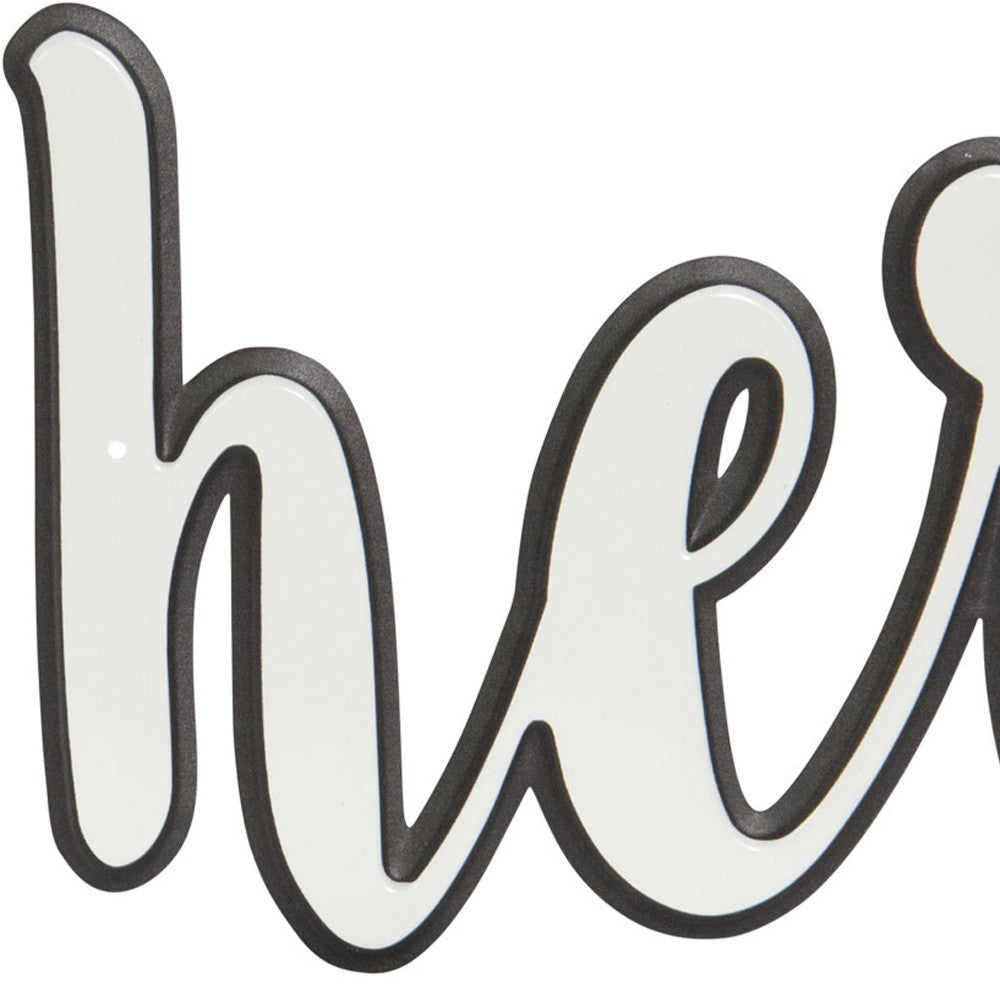 Set Of Two White And Black Metal His and Hers Wall Decor