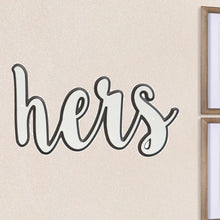 Set Of Two White And Black Metal His and Hers Wall Decor