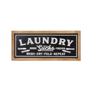 Black And White Metal Laundry Wall Decor