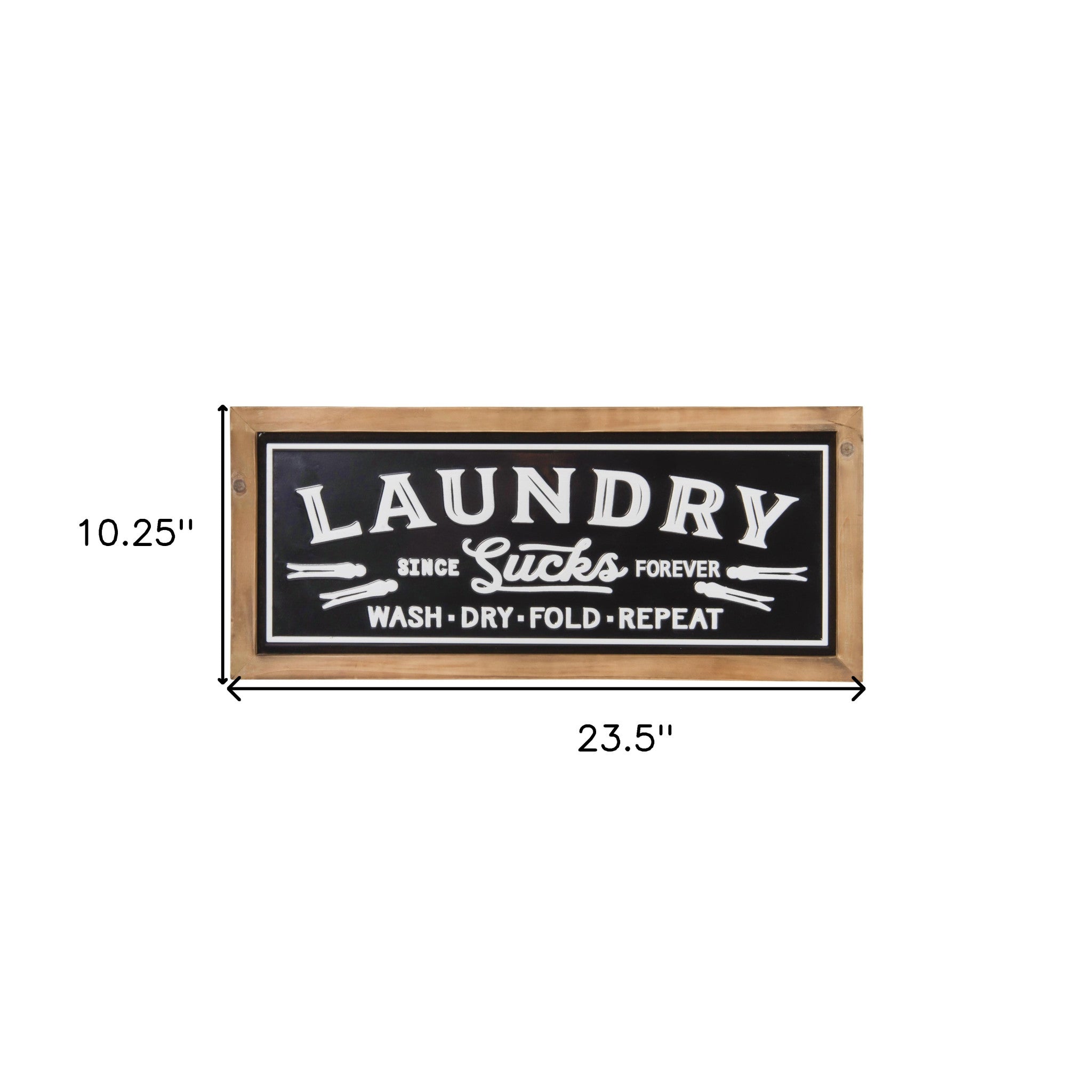 Black And White Metal Laundry Wall Decor