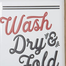 Black and Red Wash Dry Fold Repeat Laundry Room Wall Decor