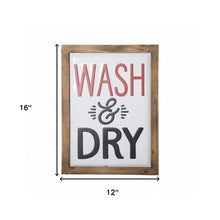 Black and Red Metal Wash and Dry Laundry Room Wall Decor