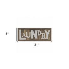 Brown And White Manufactured Wood Laundry Wall Decor